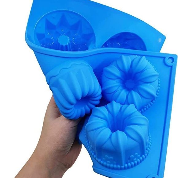 Silicone Bundt Cake Molds, Doughnut Maker Silicone Baking Tray Cupcake Muffin Mo - Picture 2 of 8